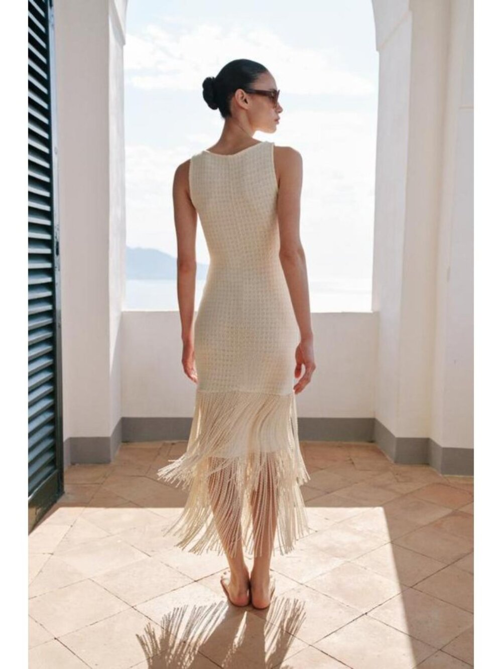 ZARA TEXTURED FRINGED DRESS - Picture 5 of 8
